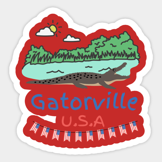 Gatorville usa Sticker by Benjamin Customs